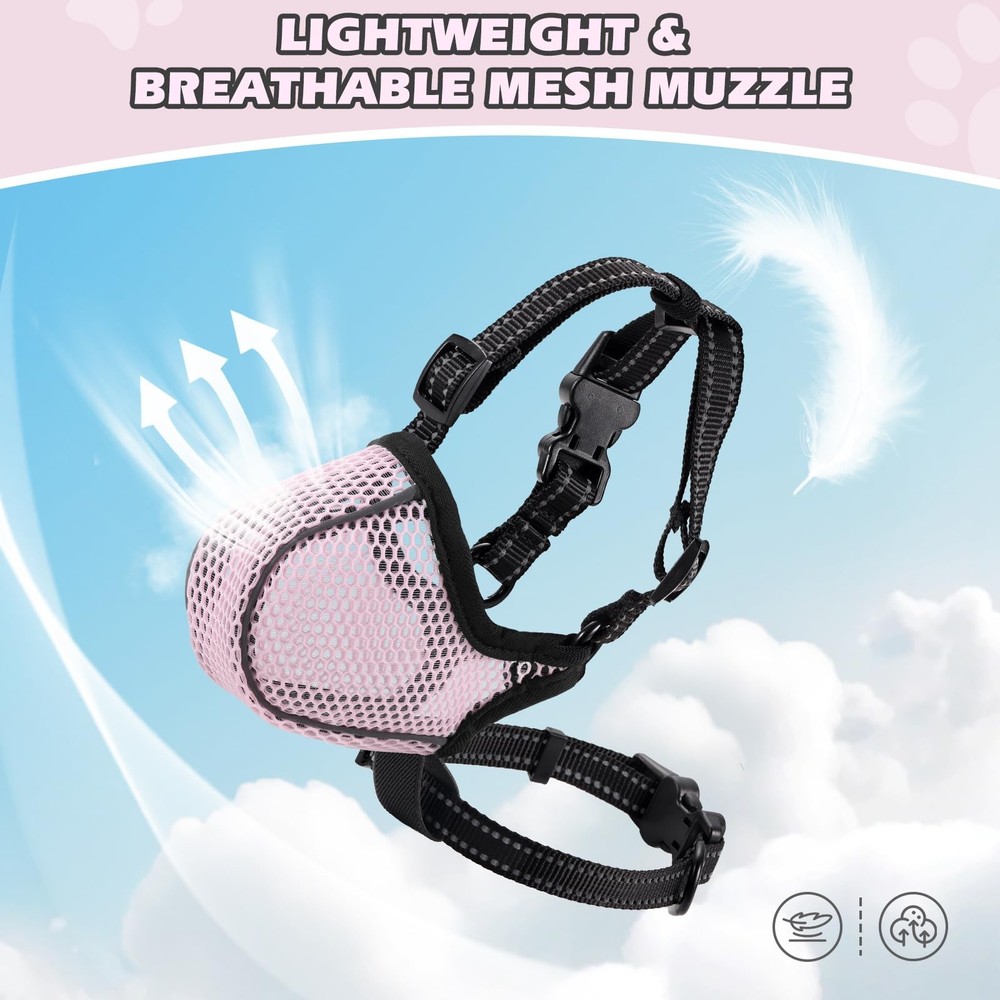 Dog Muzzle,Mesh Soft Muzzle for Small Medium Large Sized Dogs, Breathable Ref...