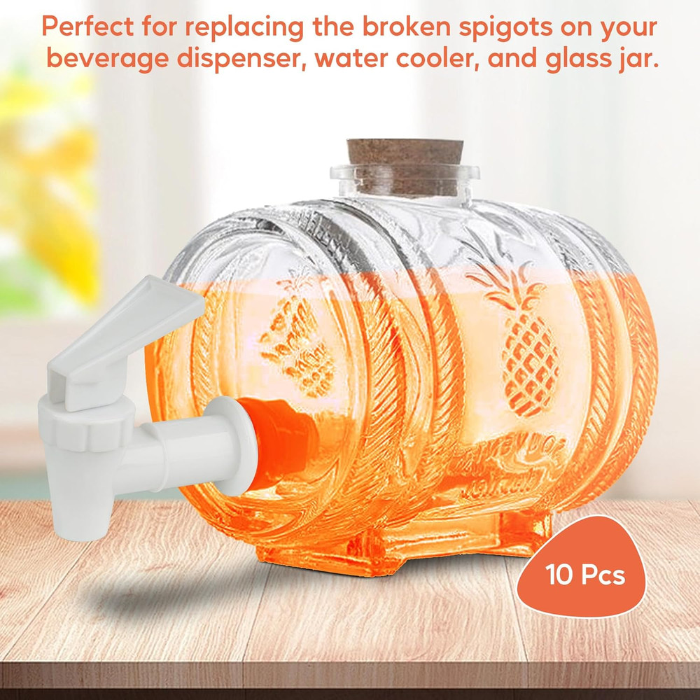 10 Sets Replacement Cooler Faucet Reusable Plastic Spigot for Beverage Dispense