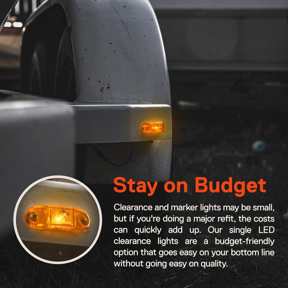 4pc 2.5" Amber LED Side Marker Light for Trailers DOT FMVSS 108 SAE P2