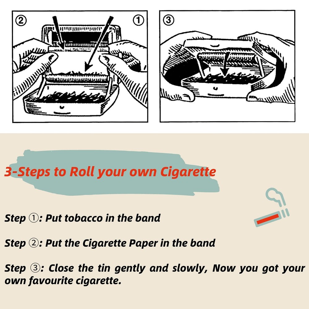 Rolling Machine Metal Red Cloth Automatic Cigarette Tobacc Roller Box & Stora...