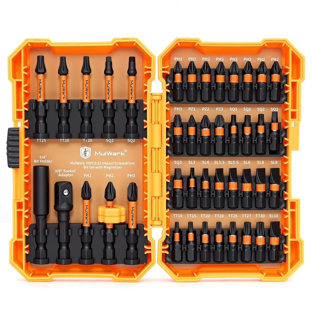 High-Performance 43-Piece Screwdriver Bit Set for Impact Drivers & DIY Projects