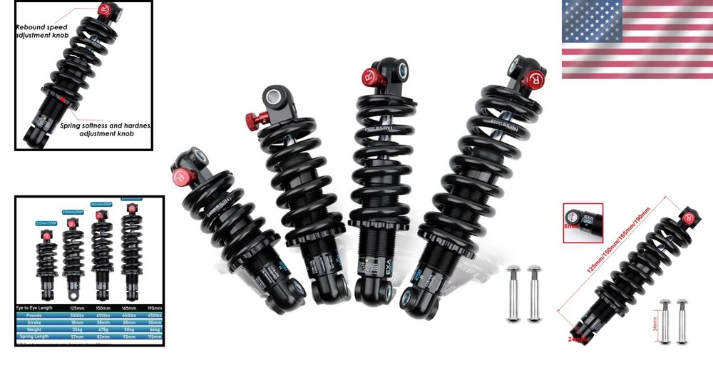 Coil+Oil Shock Absorber - 1000LBS Spring Stiffness