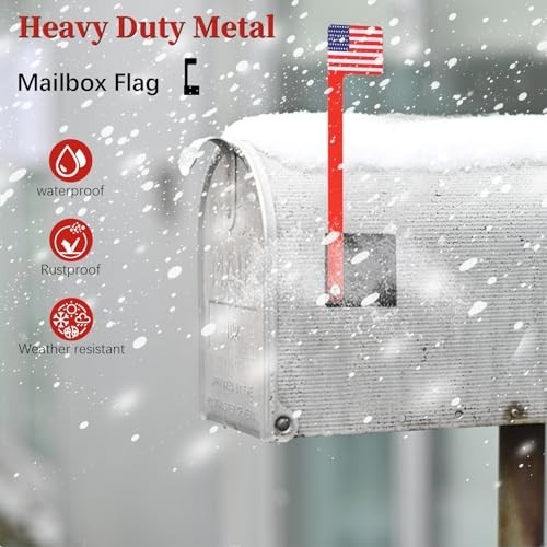 2 Pack Red Mailbox Flag Replacement Kit - Durable Metal Flags, Easy Install, All