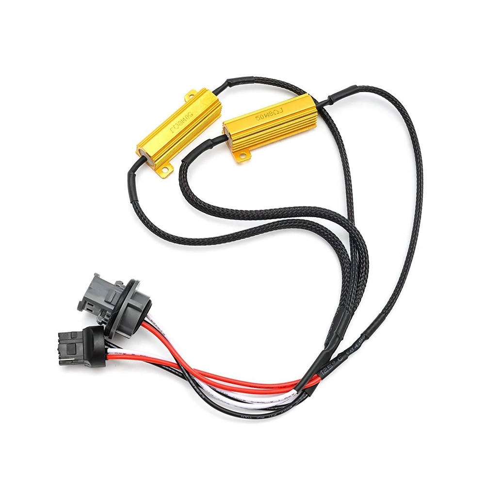 Wire LED Resistor Canceler Error Decoder 7443 Harness Rear Turn Signal Bulb Fit
