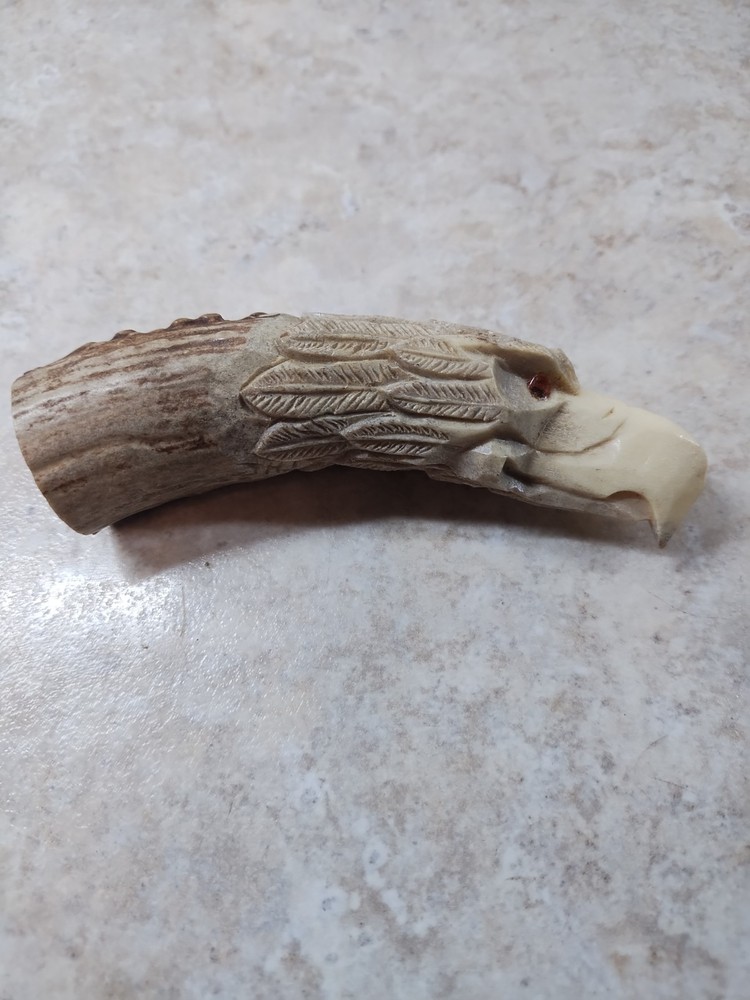 Antler Carving Eagle Head Knife Handle Blank A4