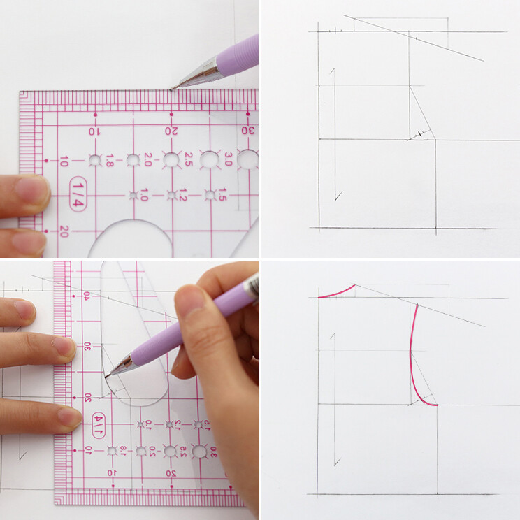 1/4 Scale Ruler Craft DIY Sewing Tools Acrylic Ruler Triangle Ruler Patchwork