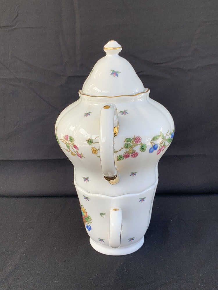 Porcelain Stacking Teapot & Cup - Fruit Pattern ~ Free Shipping