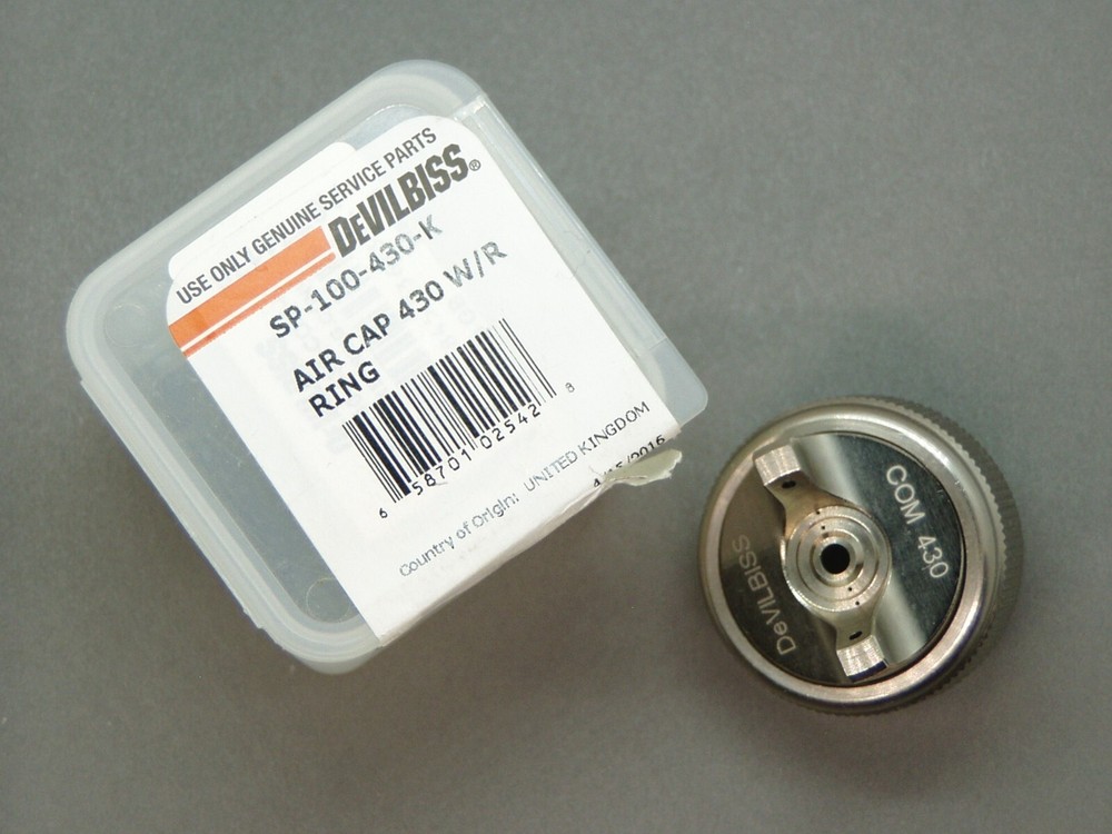 Devilbiss Compact SP-100-430-K, COM 430 Air Cap w/ Ret. Ring New Open Box