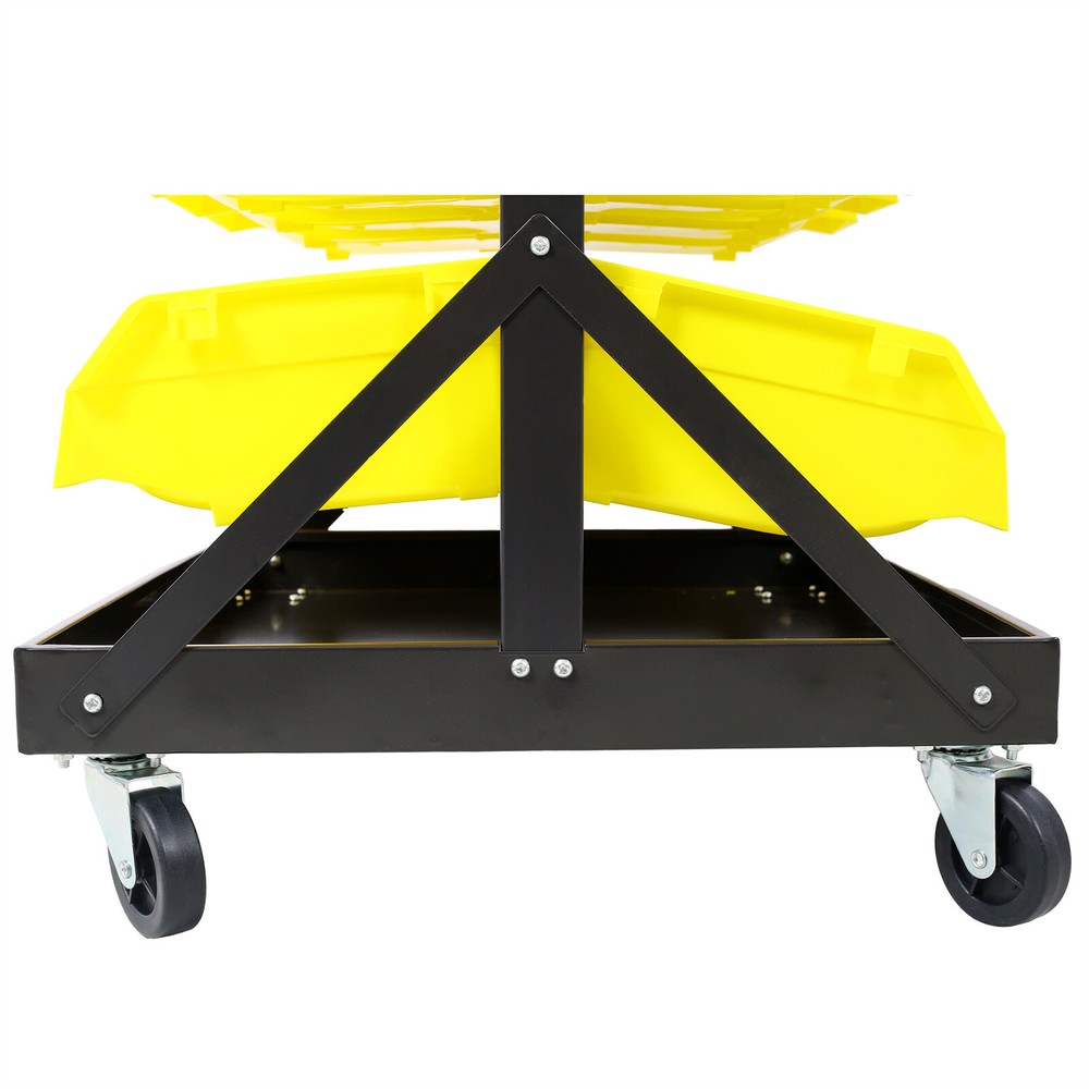 6-Tier Dual-Sided Rolling Bin Rack 350lbs Capacity Includes 60pcs Organizer Bins