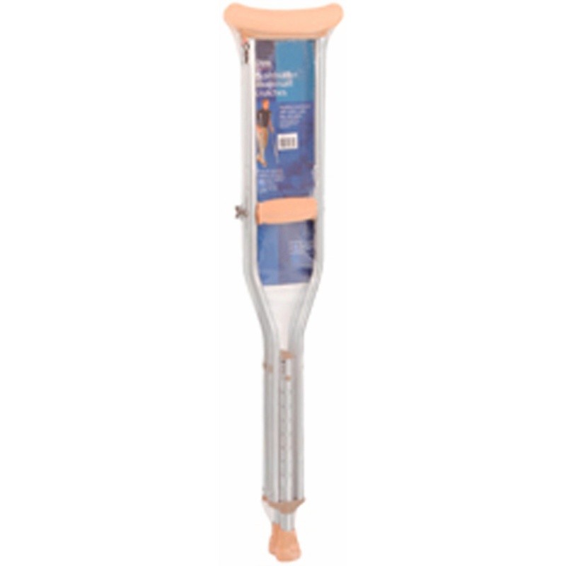 Push Button Aluminum Crutches Youth Adjustable Height 1 Pair Lightweight Support