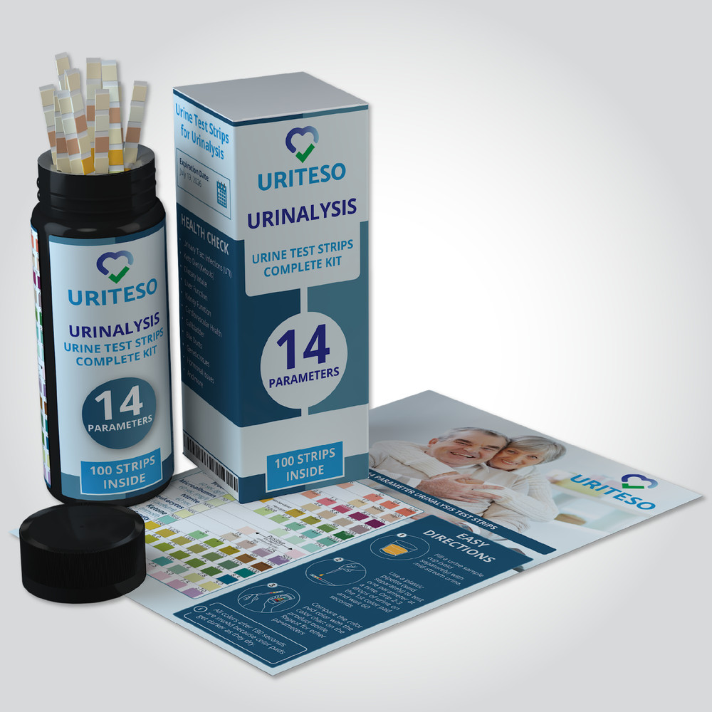 URITESO 14 Parameter Full Panel Urine Test Strips for Urinalysis | 100 Strips