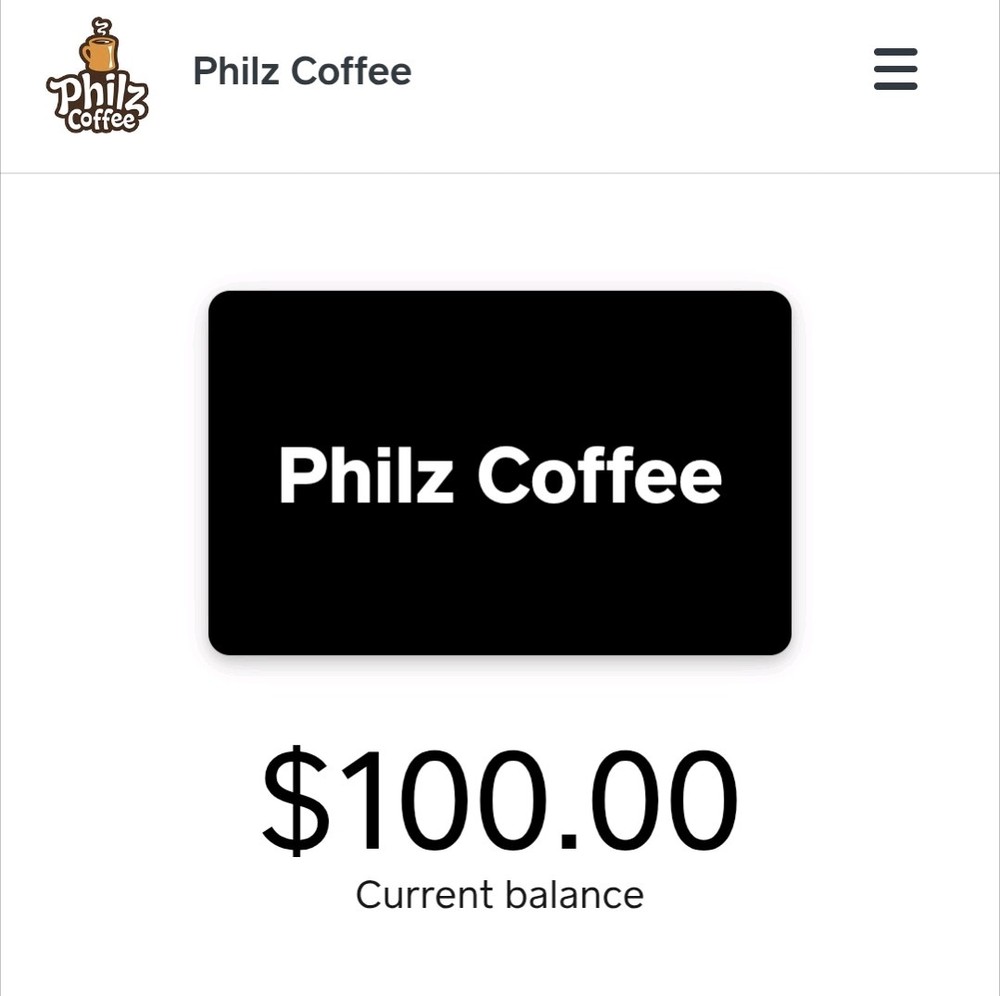 Philz Coffee Gift Card