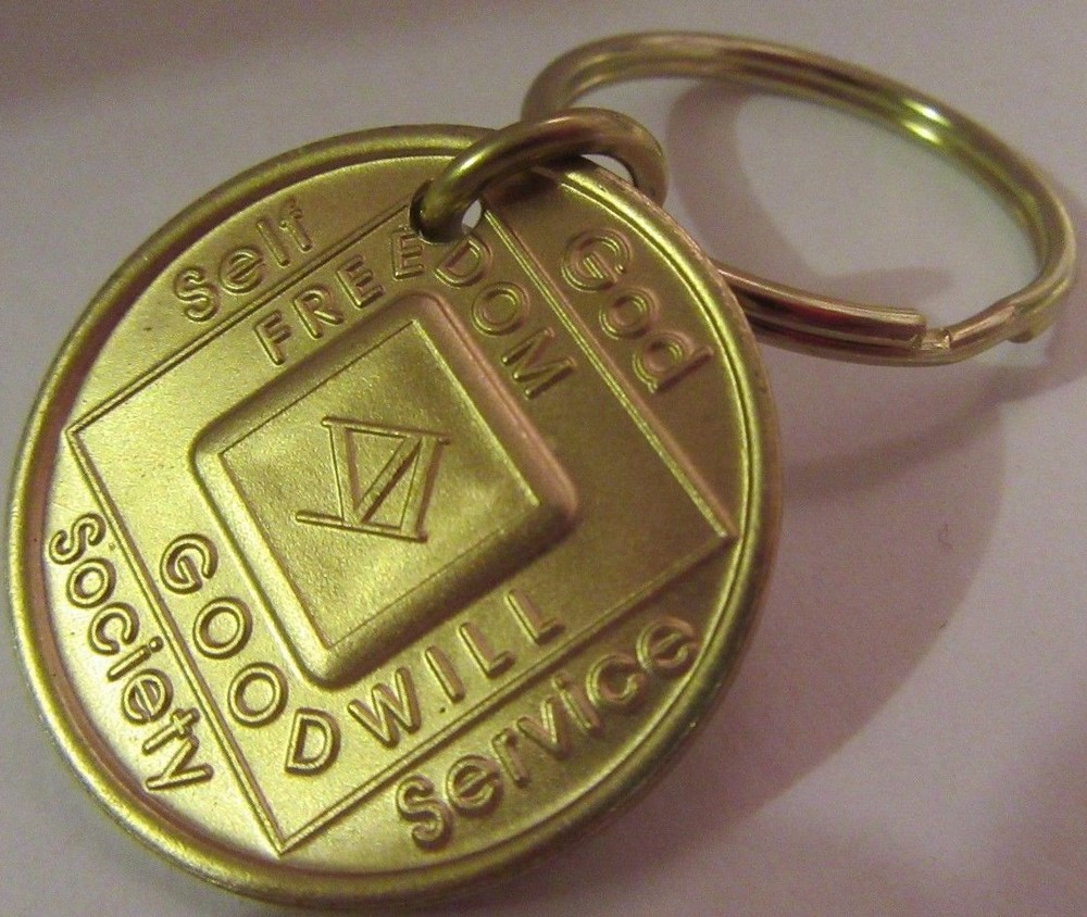 NARCOTICS ANONYMOUS  NA KEY TAG  6  YEAR Keyring medallion Serenity Clean