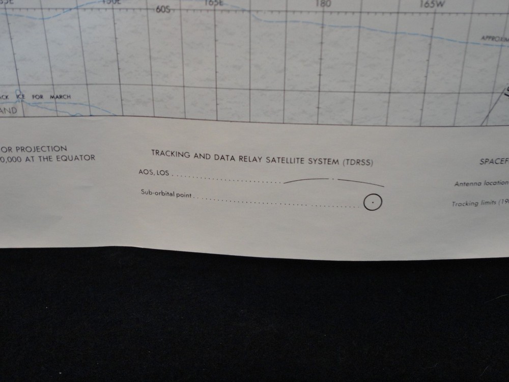 STS-35 - Space Shuttle MERCATOR Orbit Map - Original NASA Dec 1989