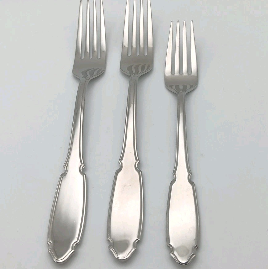 Gorham Eclipse 3 Piece Place & Salad Fork Glossy Stainless 18/8 Flatware Korea