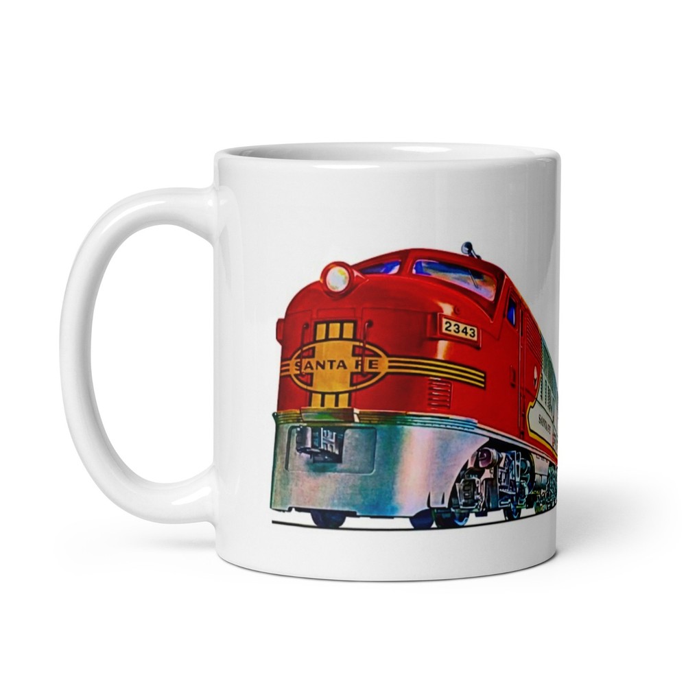WARNING: Talks About Trains – Santa Fe Vintage Mug | 11oz