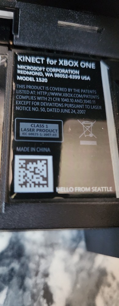 Microsoft Xbox One Kinect Camera Motion Sensor Bar Black Model 1520
