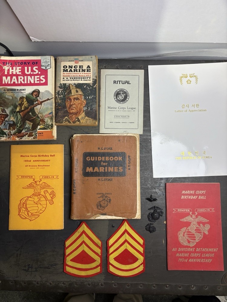 Named USMC Marine Corps League Commandant Lot Uysase 1949 Guidebook + Docs