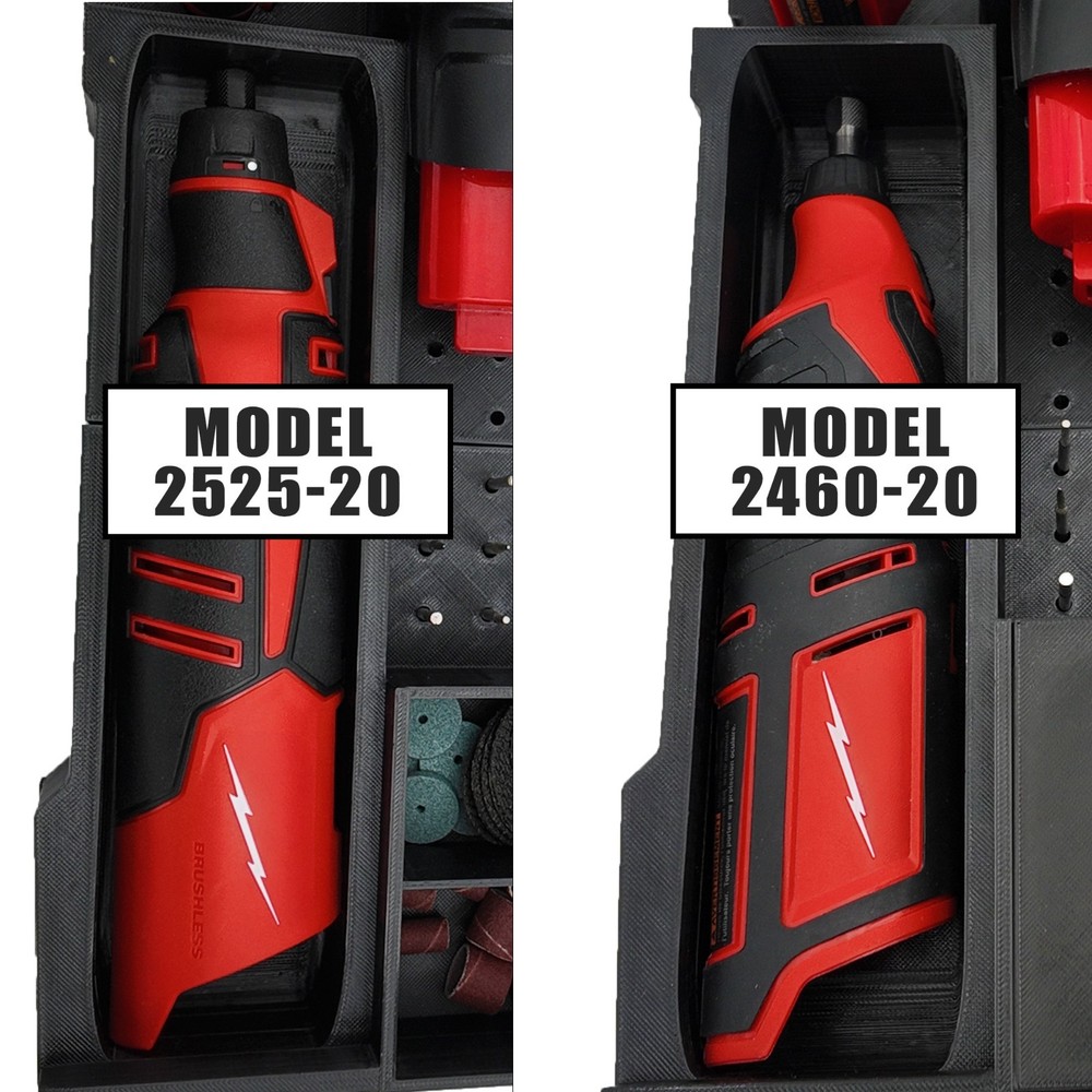M12 Rotary Tool models 2460 and 2525- Milwaukee Compact Organizer Insert