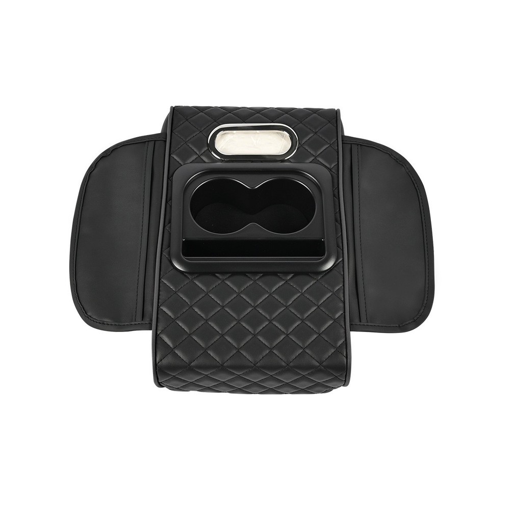 Universal Multi-functional Car Center Console Armrest Box Cup Holder PU Leather