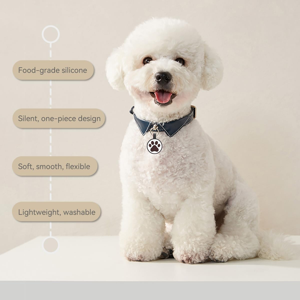 QR Code Cat Tag, Modifiable Profile, Scannable, Instant Email Alert, 1", White