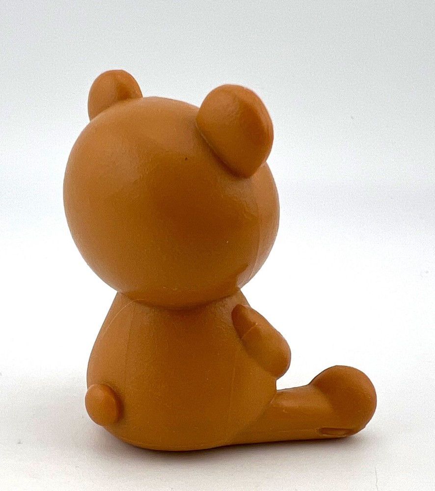 Teddy Bear Miniature Solid Figure PVC 1.75” Brown Unbranded Figure