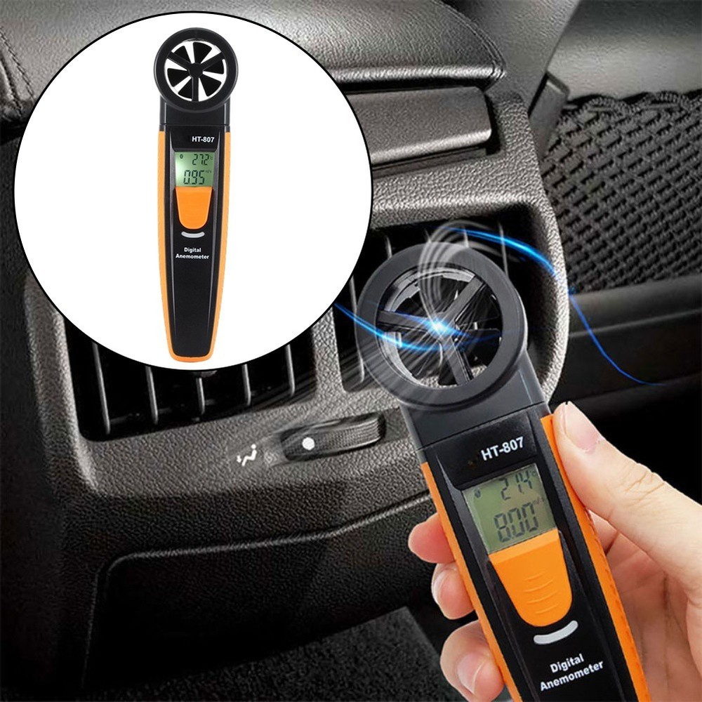 Compact Digital Anemometer with Backlight Display HT807 for Outdoor Use