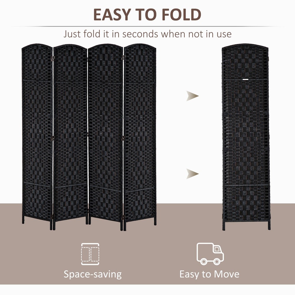4 Panel Room Divider Folding 6ft Privacy Screen Portable Partition Wall Divider