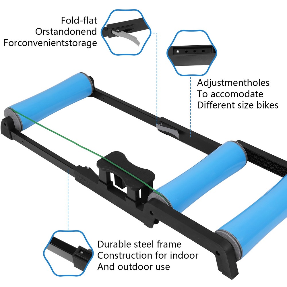 Indoor Bicycle Trainer Foldable Detachable Cycling Resistance Training Roller