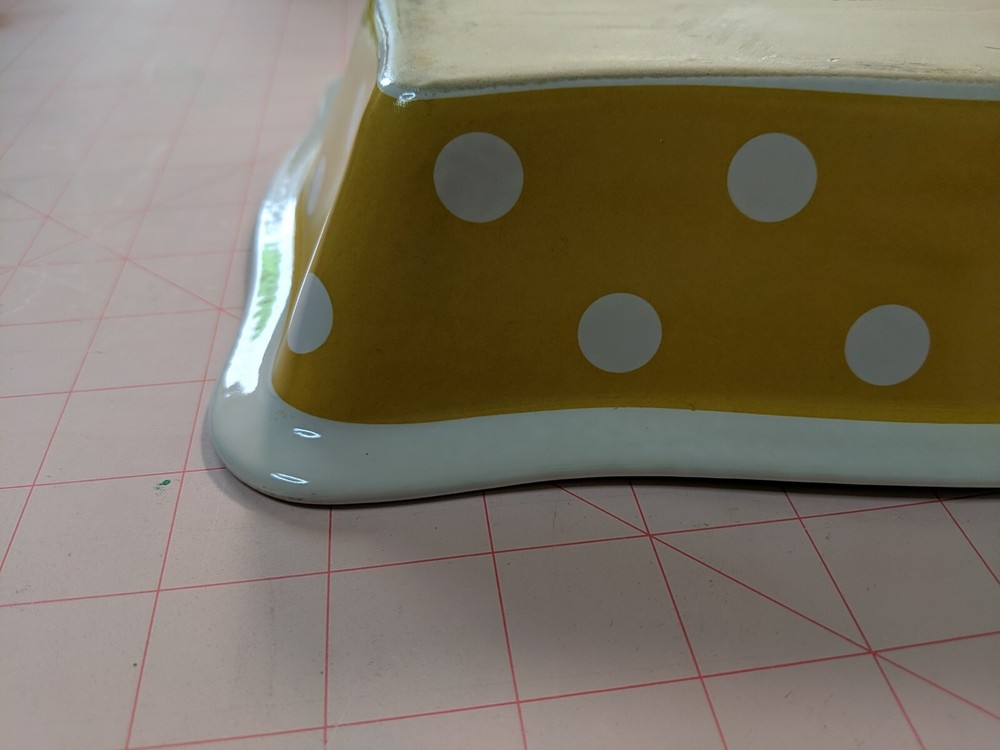 Cerutil Stoneware Rectangular Baking Dish - 11.5" x 8.5" - Yellow & White