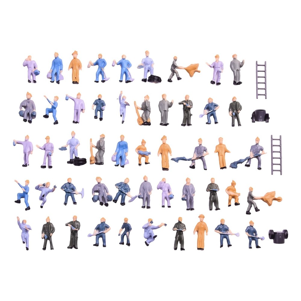 Figures Painted Figures Scale 1:87 25 Different Poses 50pcs Painted Figures