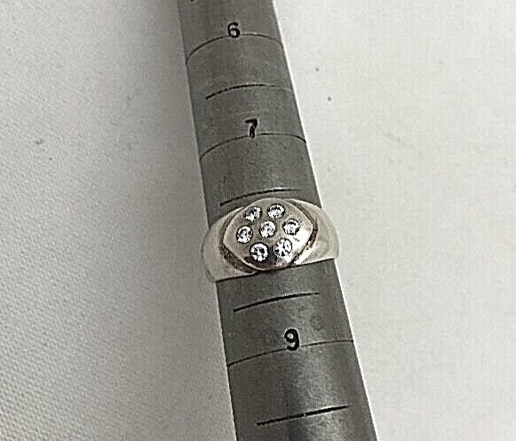 Sterling Silver .925 7 - 2mm Cz's Snap Set Cluster Ring