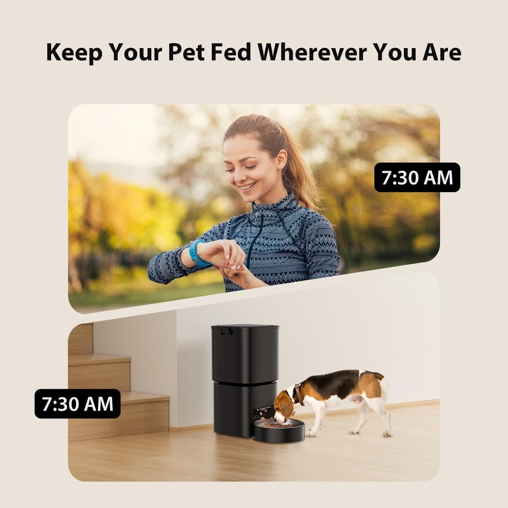 Automatic Cat Feeder, 5L/21 Cup Timed Automatic Pet Feeder, Dual Power Auto Dog