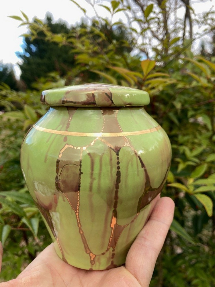 Handmade Ceramic Cremation Urn in Ruby Red, small size for pet ashes, 50 ci