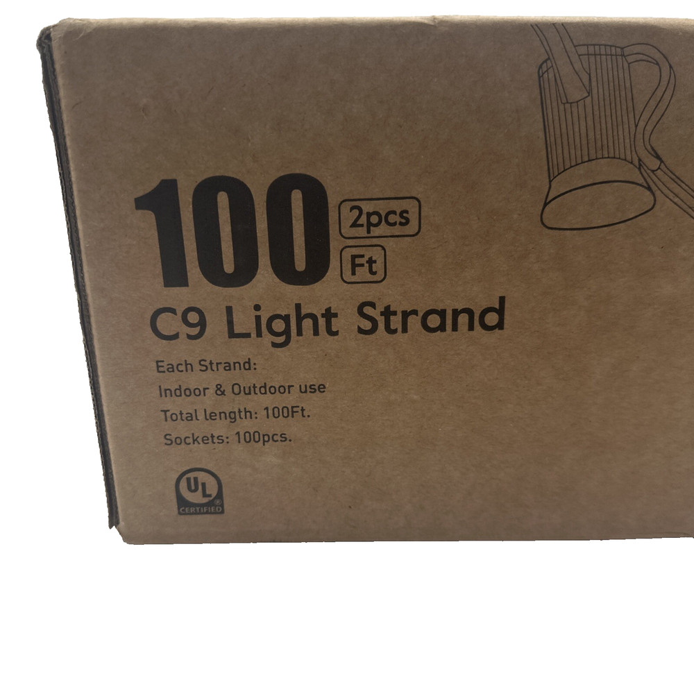 C9 Light Strand Set 100 FT EACH For E17 Socket- Green String Light