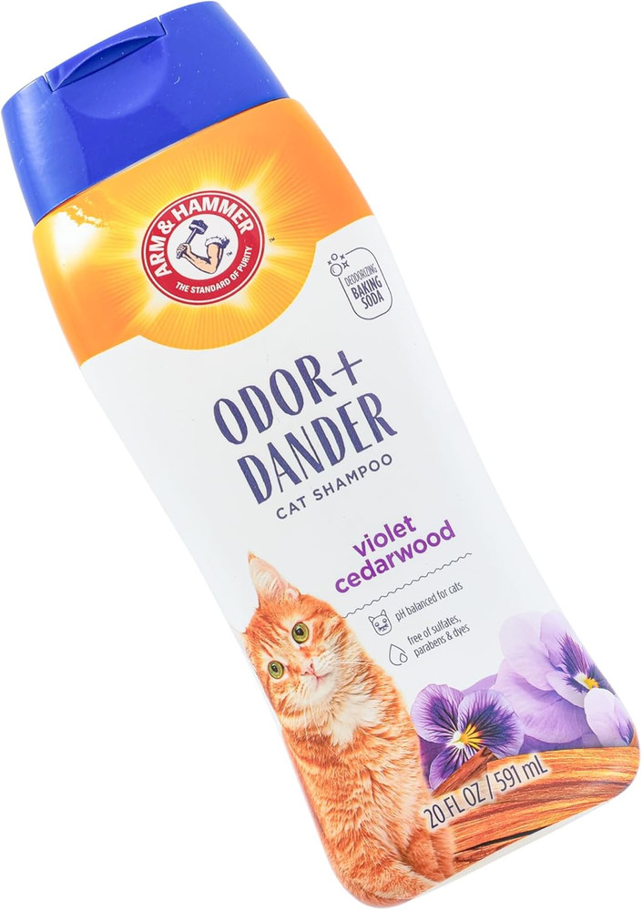 Odor Control & Dander Reducing Shampoo for Cats, Baking Soda Cat Shampoo for Dan