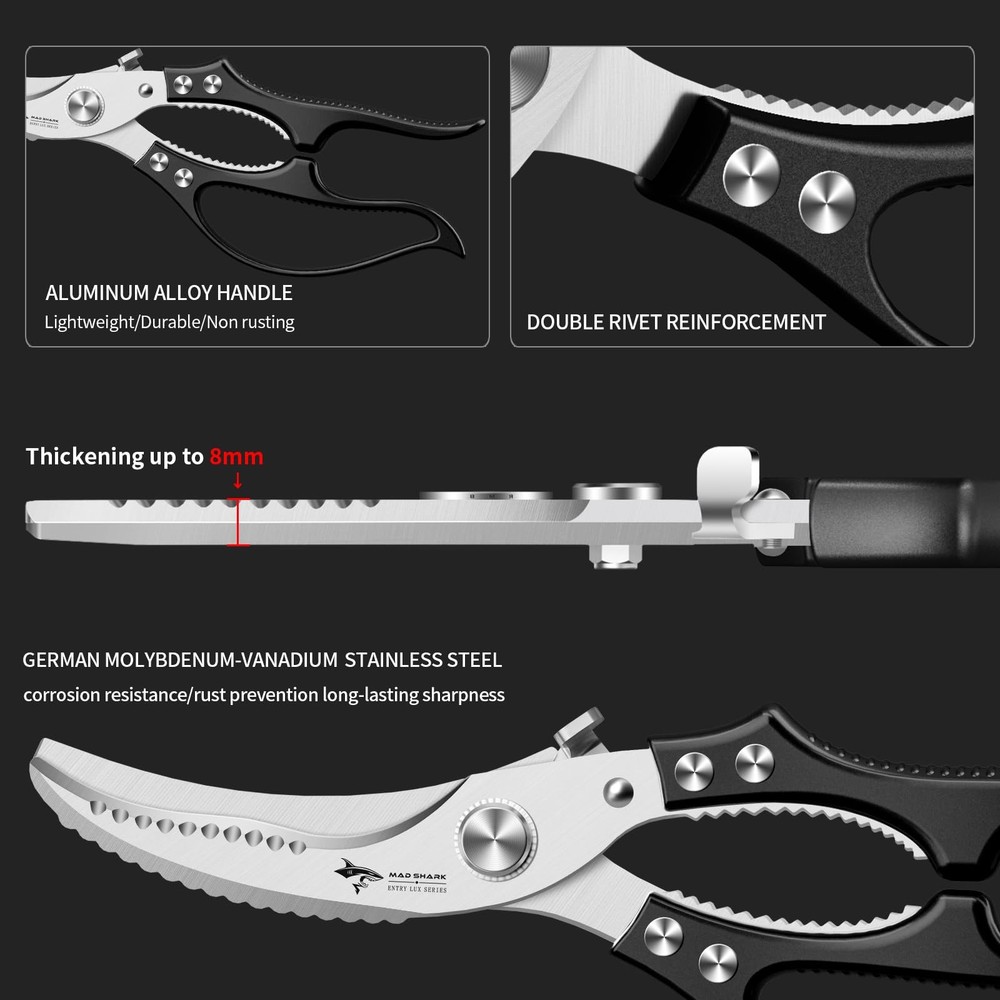 Professional Heavy Duty Poultry Shears - Kitchen Shears for Spatchcocking Chi...