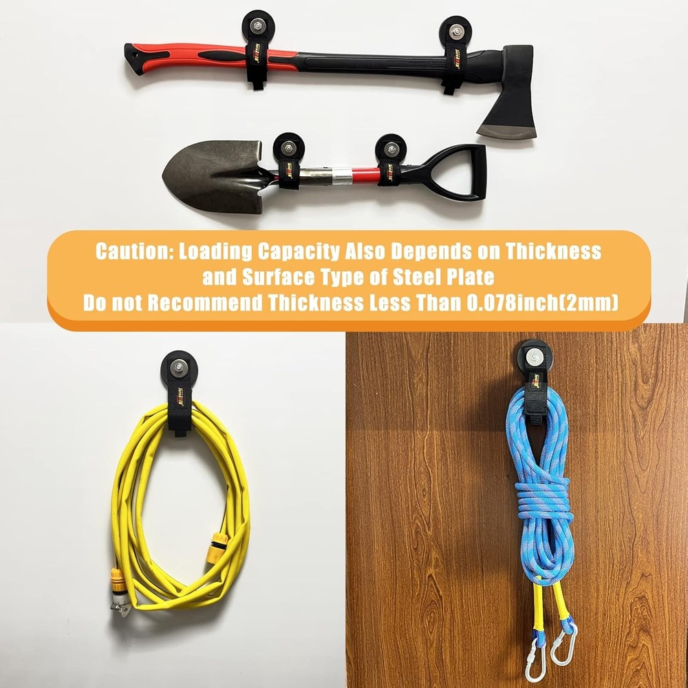 Heavy Duty Magnetic Hooks 4pc Cable Rope Wire Storage Garage Workshop