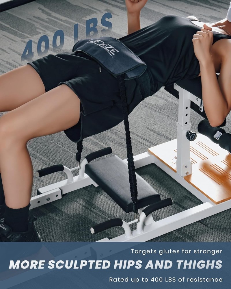 Hip Thrust Machine for High Resistance Glute Training - White