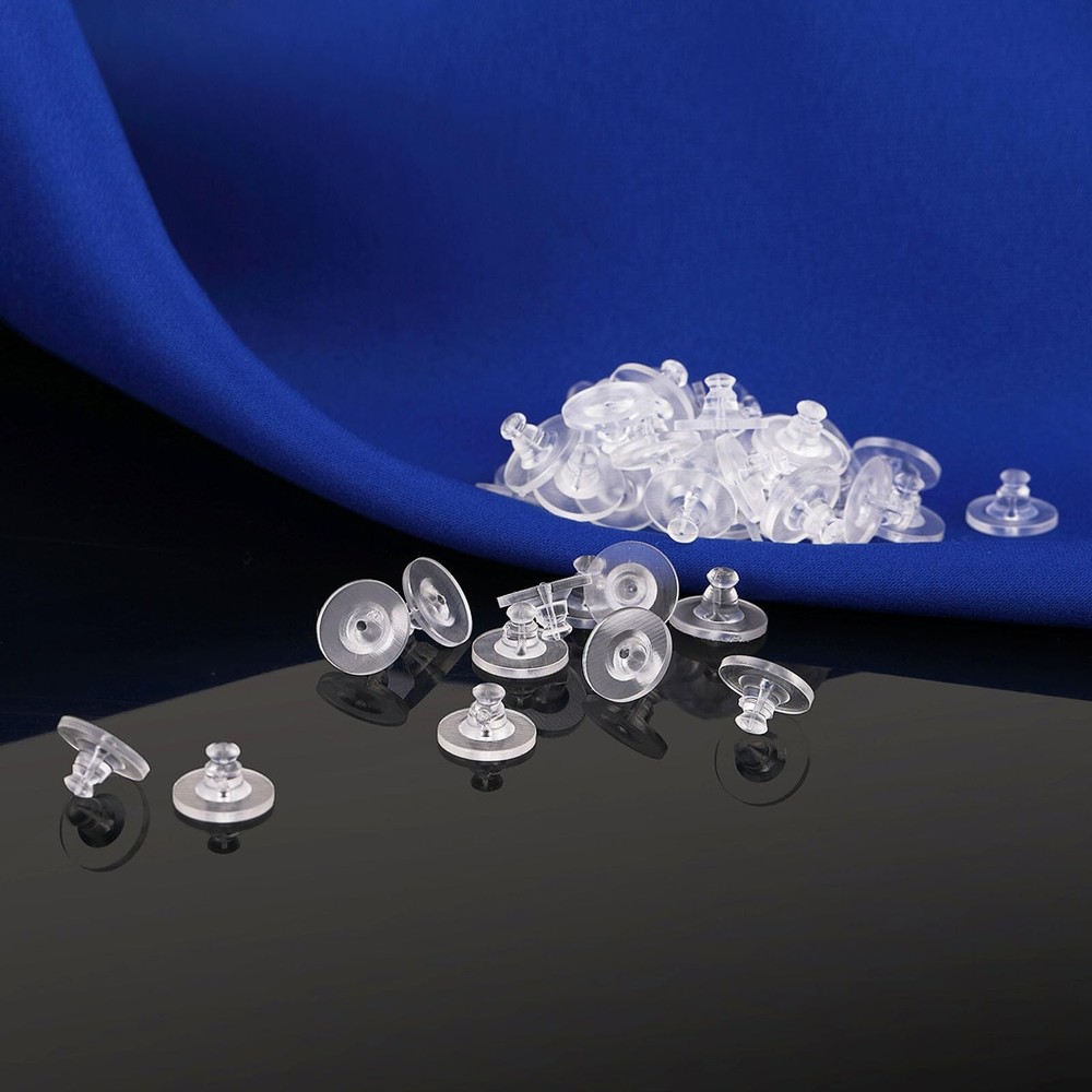 Earring Backs Rubber,100pcs Soft Clear Earring Backs for Studs,Hypoallergenic...