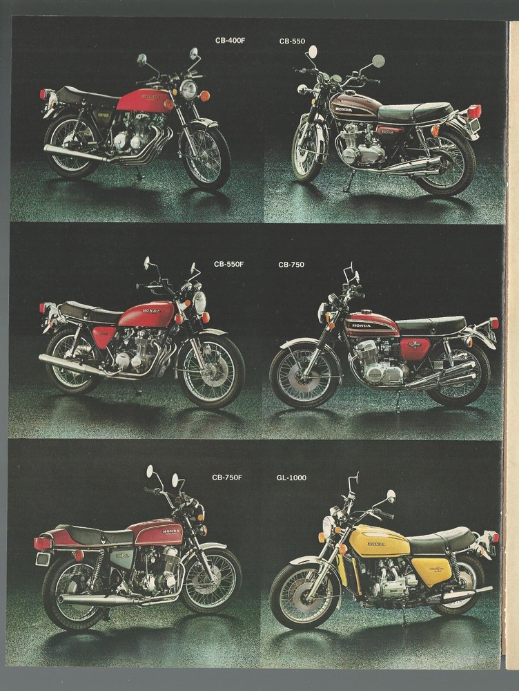 1976 HONDA motorcycle 2-page advertisement, CB & GL models print ad