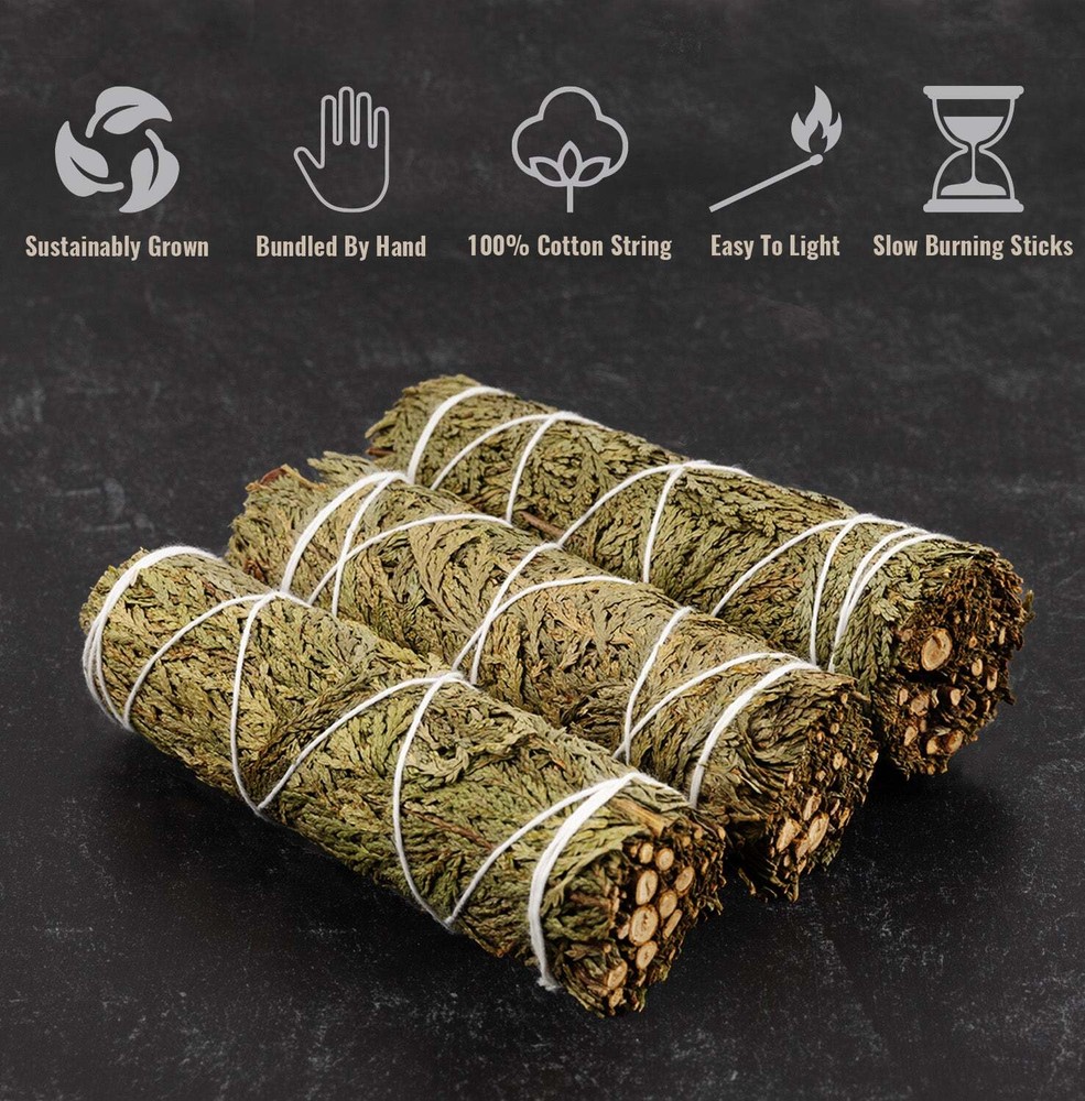 Cedar Smudge Stick – 4” Cedar Bundle for Home Cleansing, Energy Healing, Meditat
