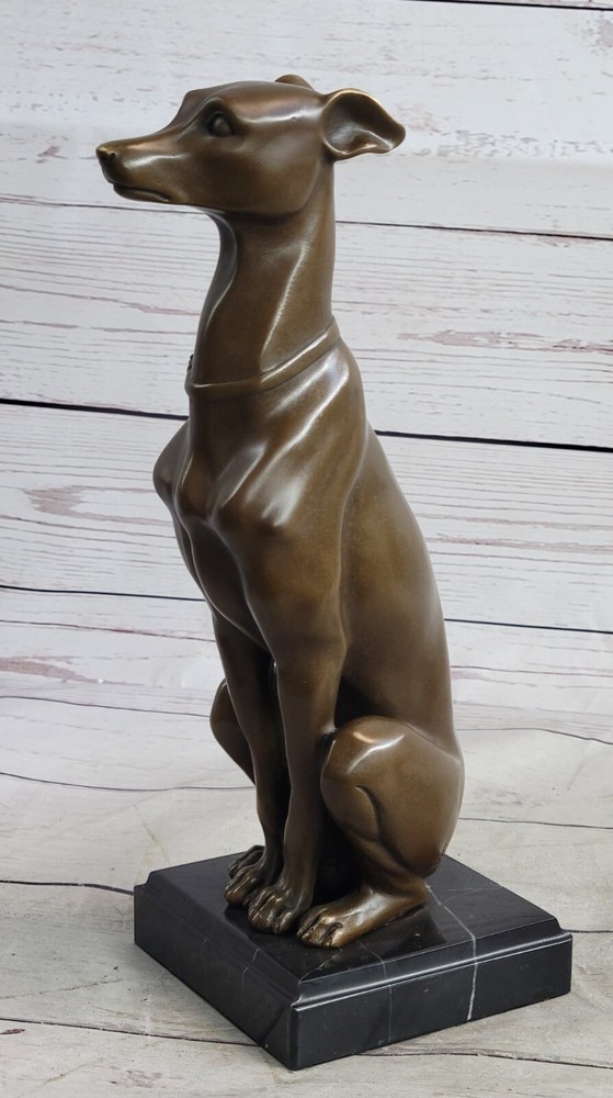 GREYHOUND IN FULL FLIGHT STUNNING BRONZE STATUE HOT CAST SCULPTURE