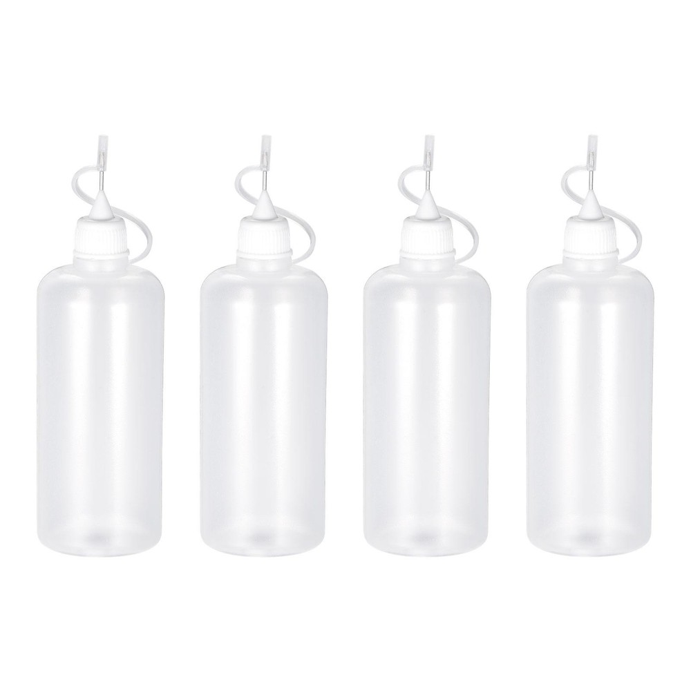 Needle Tip Bottle Precision Plastic Applicator 50ml White Hood 6pcs