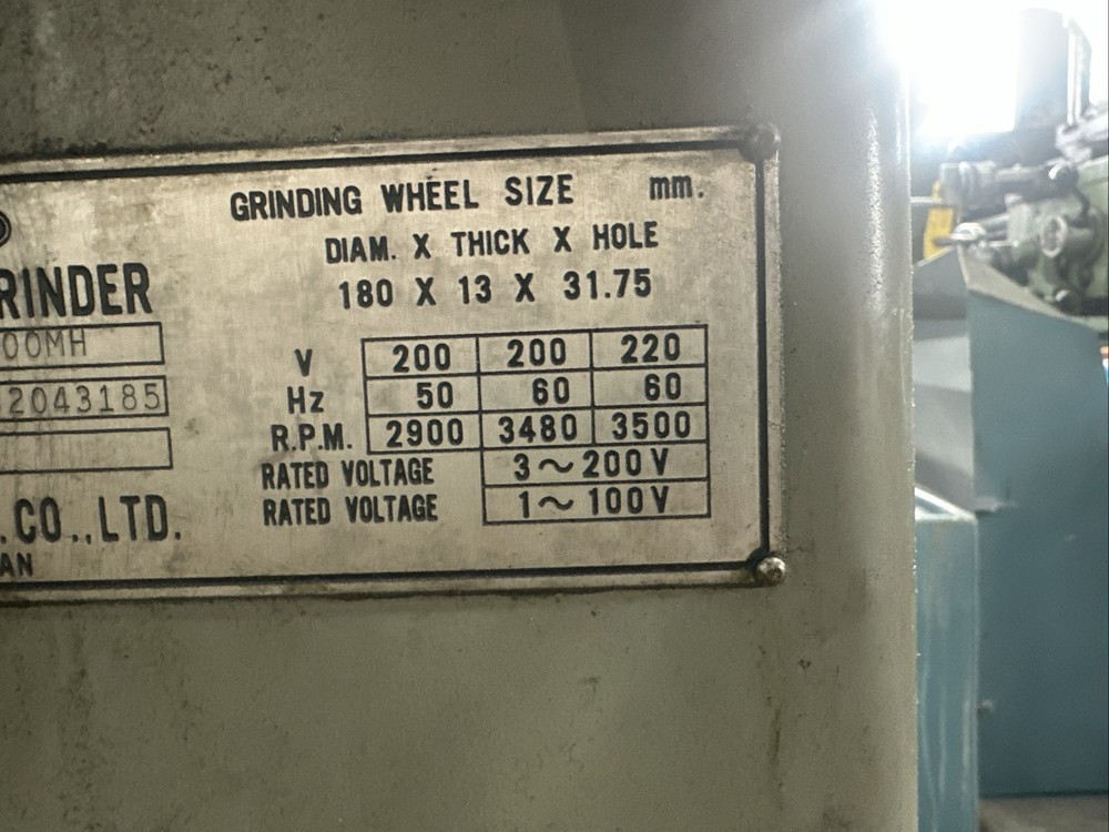 Mitsui Precision Toolroom 612 Surface Grinder Model MSG:200MH Machine# 82043185