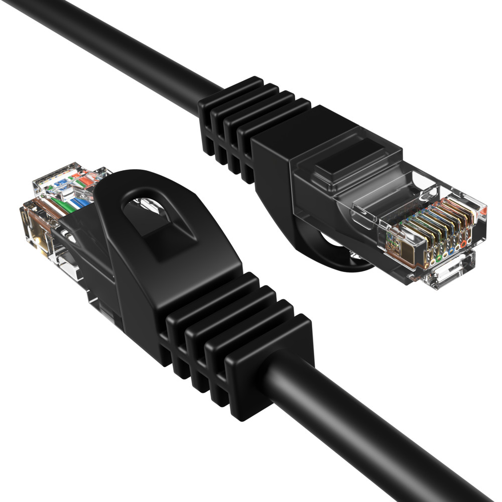 Cat5e Ethernet Patch Cord LAN Network Cable RJ45 UTP 1.5FT – 20FT Pack Lot Black
