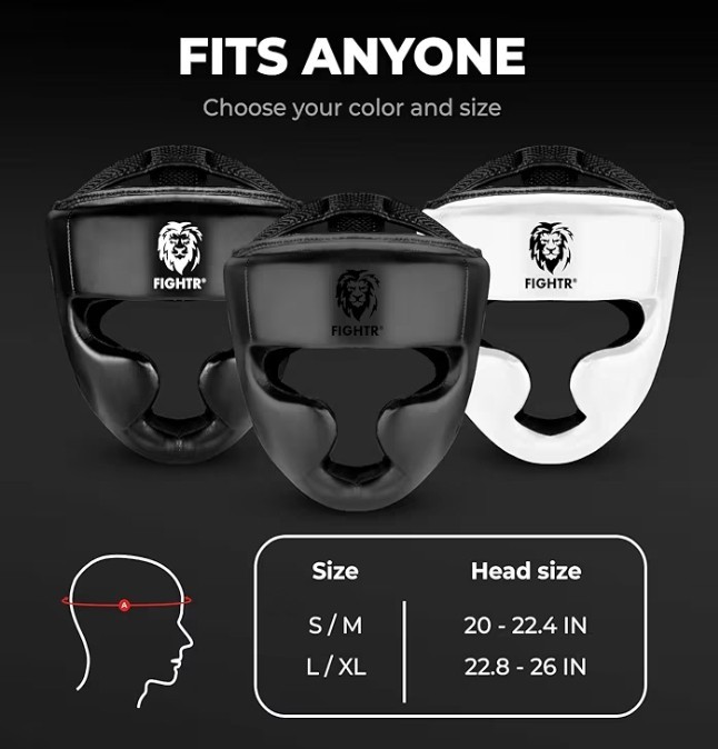 Fightr Training Headgear Black/Grey Boxing MMA Protective