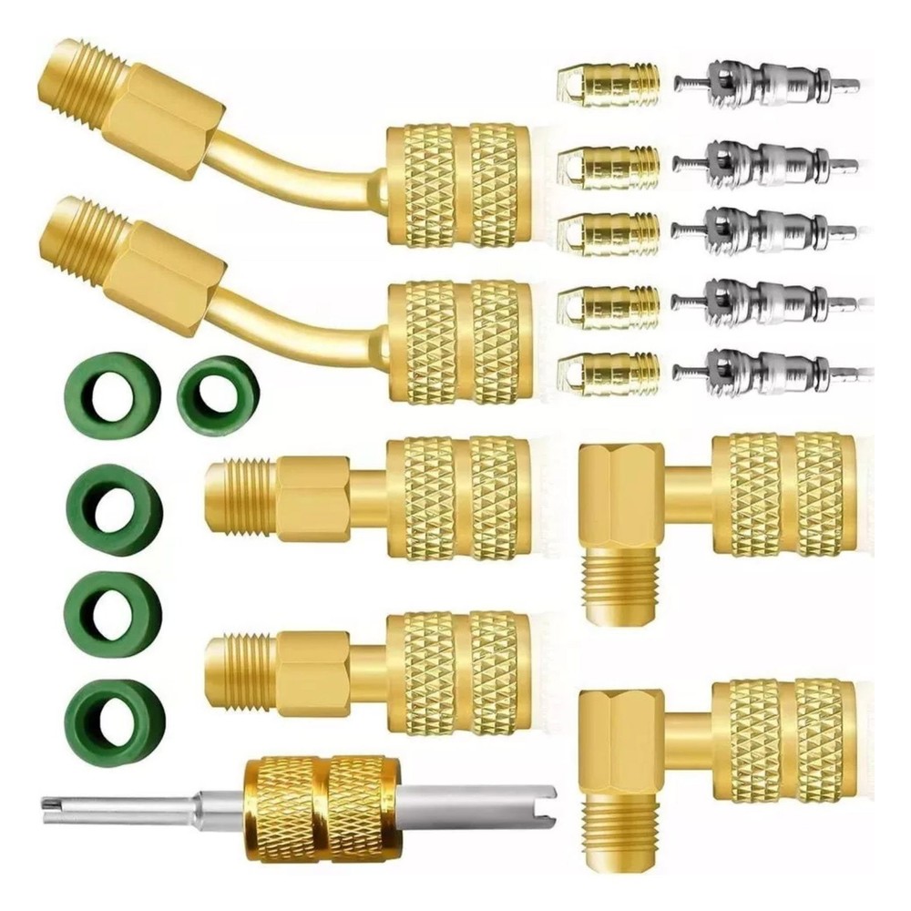 R410A Durable Adapter Kit Mini Split Adapter 5/16 To 1/4 Coupler Brass+Rubber