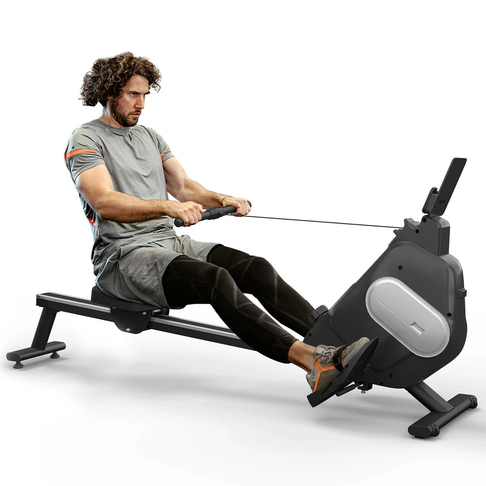 15-Level Adjustable Resistance Magnetic Rowing Machine LCD Display