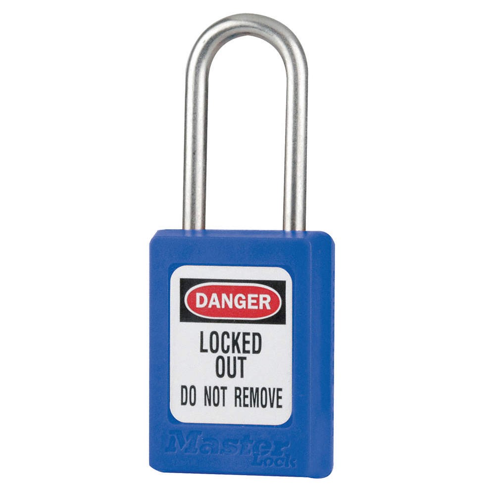 MASTER LOCK S33BLU Lockout Padlock,KD,Blue,1-7/8 inH 6MCT5